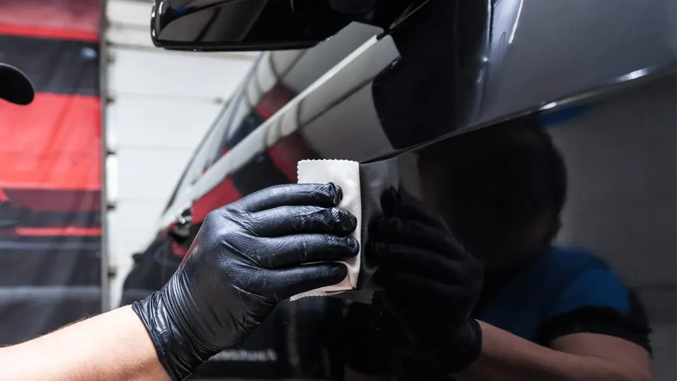 Auftragen einer Beschichtung auf Fahrzeuglack